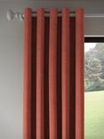 John Lewis Textured Weave Recycled Polyester Pair Blackout Lined Eyelet Curtains, Brick