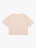 The New Society Kids' Borel Cotton Slogan T-Shirt, Pale Taupe