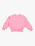 The New Society Kids' Plamer Logo Jumper, Blush Pink