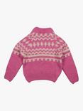 The New Society Kids' Tirol Intarsia Jumper, Blush Pink