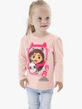 NAME IT Gabby's Dollhouse Kids' Cotton Long Sleeve Top, Sepia Rose
