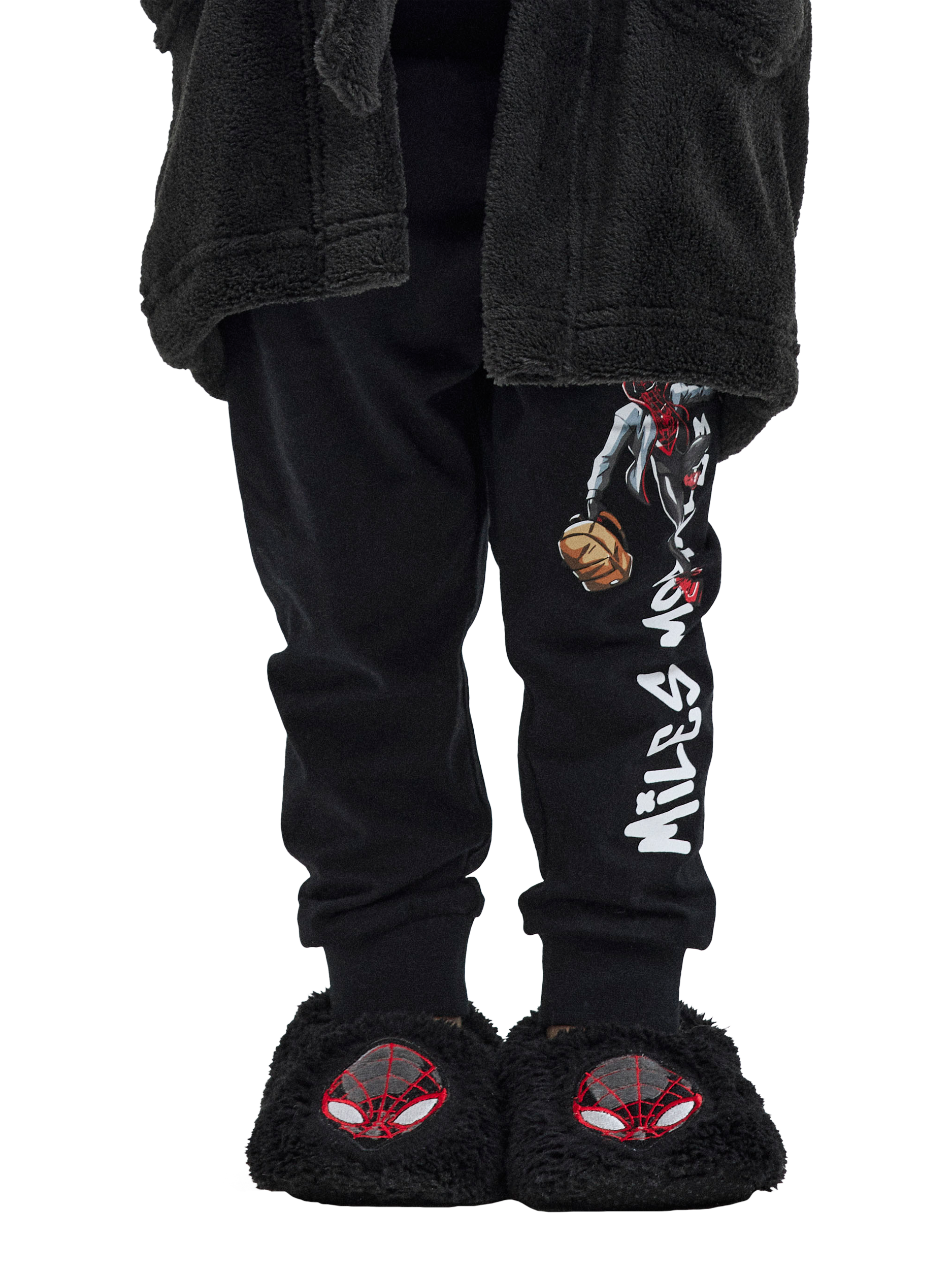 Product image 2 of 5, which shows NAME IT	Kids' Spider-Man Slippers, Black/Red, 4 Jnr