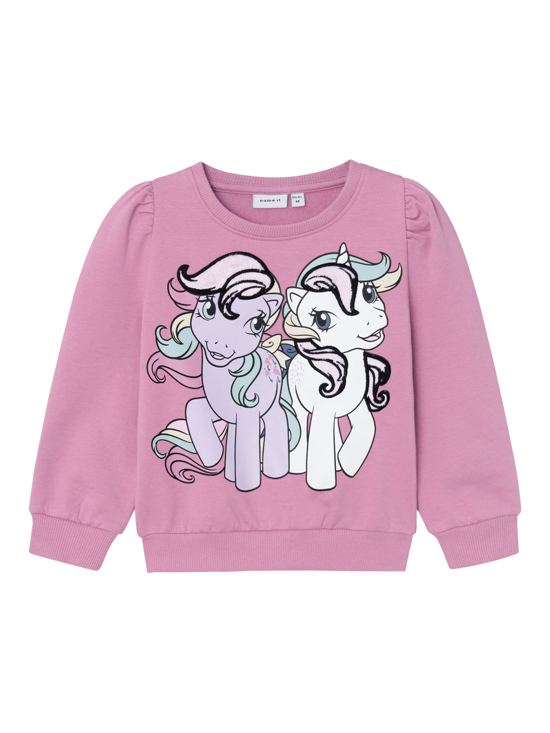 Product image 1 of 4, which shows NAME IT Kids' My Little Pony Unicorn Cotton Sweatshirt, Mauve Orchid, 18-24 months