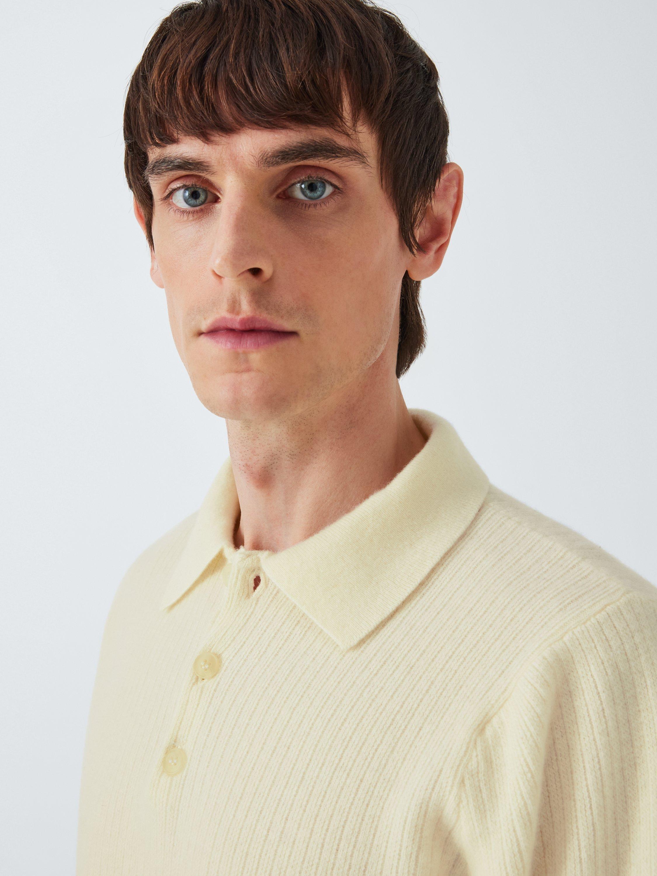 Product image 5 of 6, which shows La Paz Wool Polo Neck Jumper, Oyster White, XL