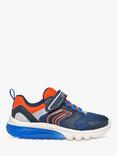 Geox Kids' Ciberdron Trainers, Navy/Orange