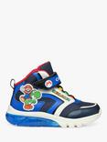 Geox Kids' Ciberdron Nintendo Trainers, Navy/Royal