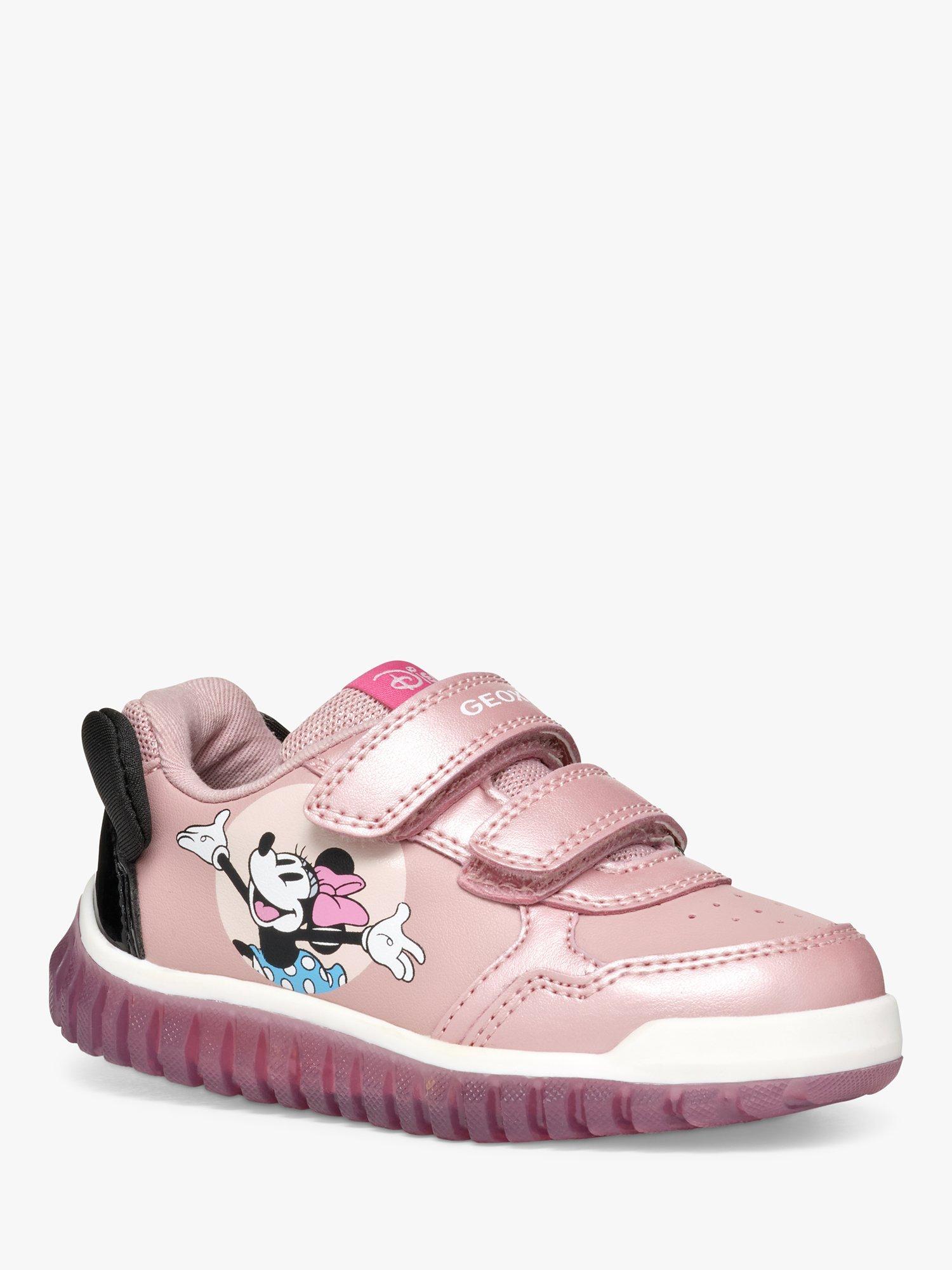 Geox Kids Lightlyloo Disney Minnie Mouse Light Up Trainers Old Rose Black