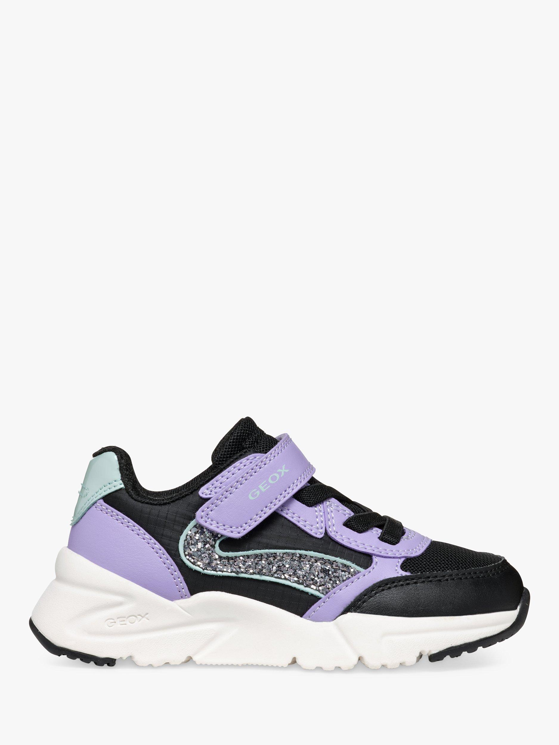 Geox Kids' Loftus Trainers, Black/Lavender