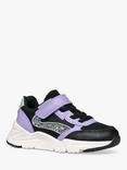 Geox Kids' Loftus Trainers, Black/Lavender