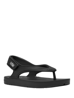 FitFlop Kids' iQushion Back Strap Flip Flops, Black - view 2, Black