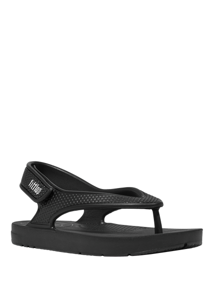 FitFlop Kids' iQushion Back Strap Flip Flops, Black - view 2, Black
