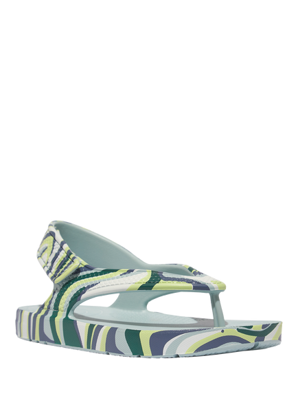 FitFlop Kids' iQushion Swirly Flip Flops, Surf Spray/Multi - view 2, Surf Spray/Multi