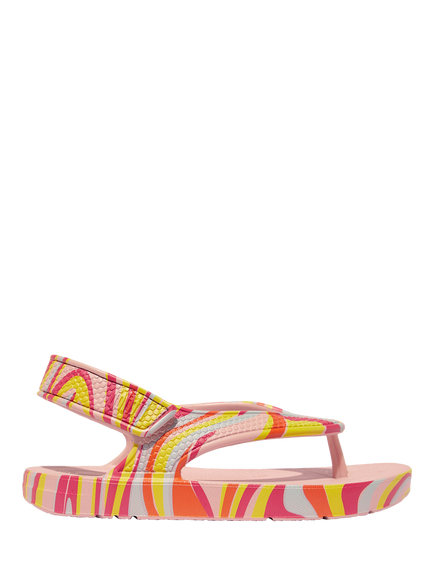 FitFlop Kids' iQuishion Swirly Flip Flops, Pink/Multi, Pink/Multi
