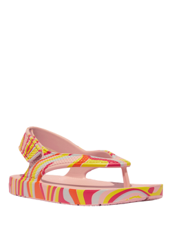 FitFlop Kids' iQuishion Swirly Flip Flops, Pink/Multi - view 2, Pink/Multi