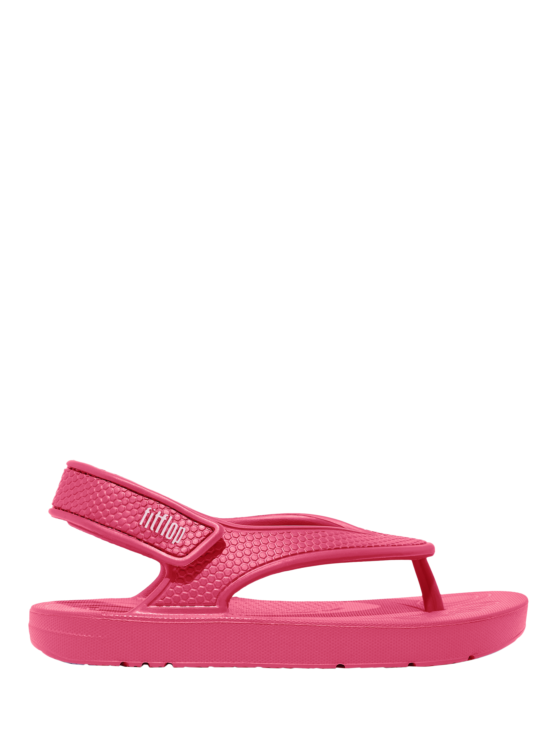 Product image 1 of 5, which shows FitFlop Kids' iQushion Back Strap Flip Flops, Magenta Pink, 6 Jnr