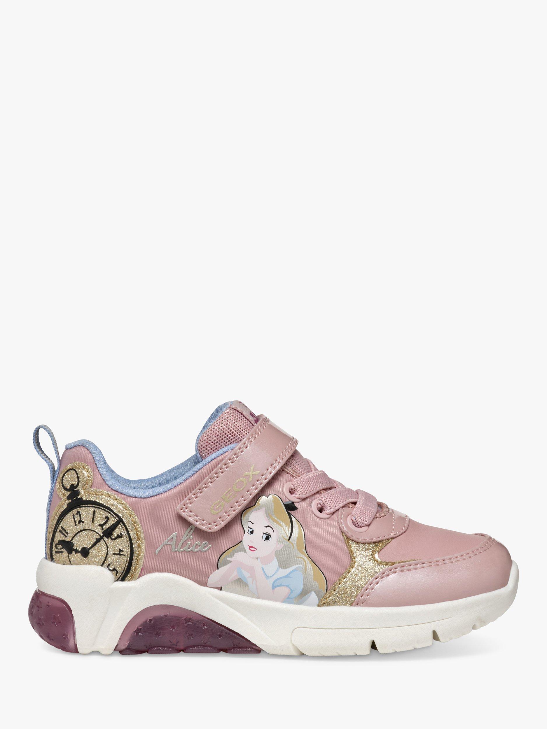 Geox Kids Fadinlight Disney Alice in Wonderland Light Up Trainers Light Rose Platinum