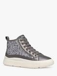 Geox Kids' Laquinny Trainers, Dark Silver