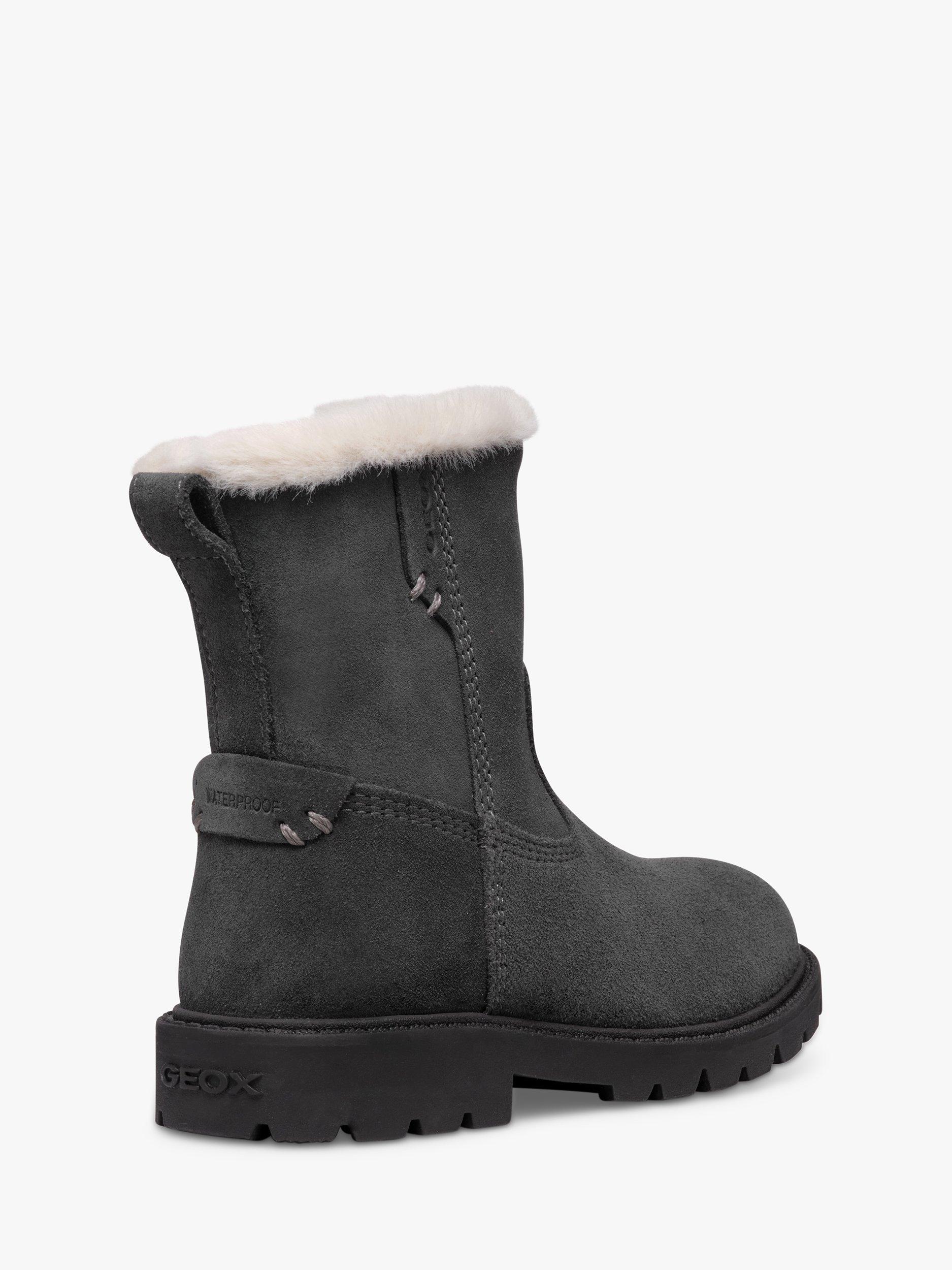 Geox Kids Shaylax Suede Ankle Boots Chestnut Dark Grey