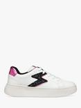 Geox Kids' Mikiroshi Trainers, White/Dark Fuchsia