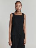 Ghost Tansy Square Neck Linen Waistcoat, Black