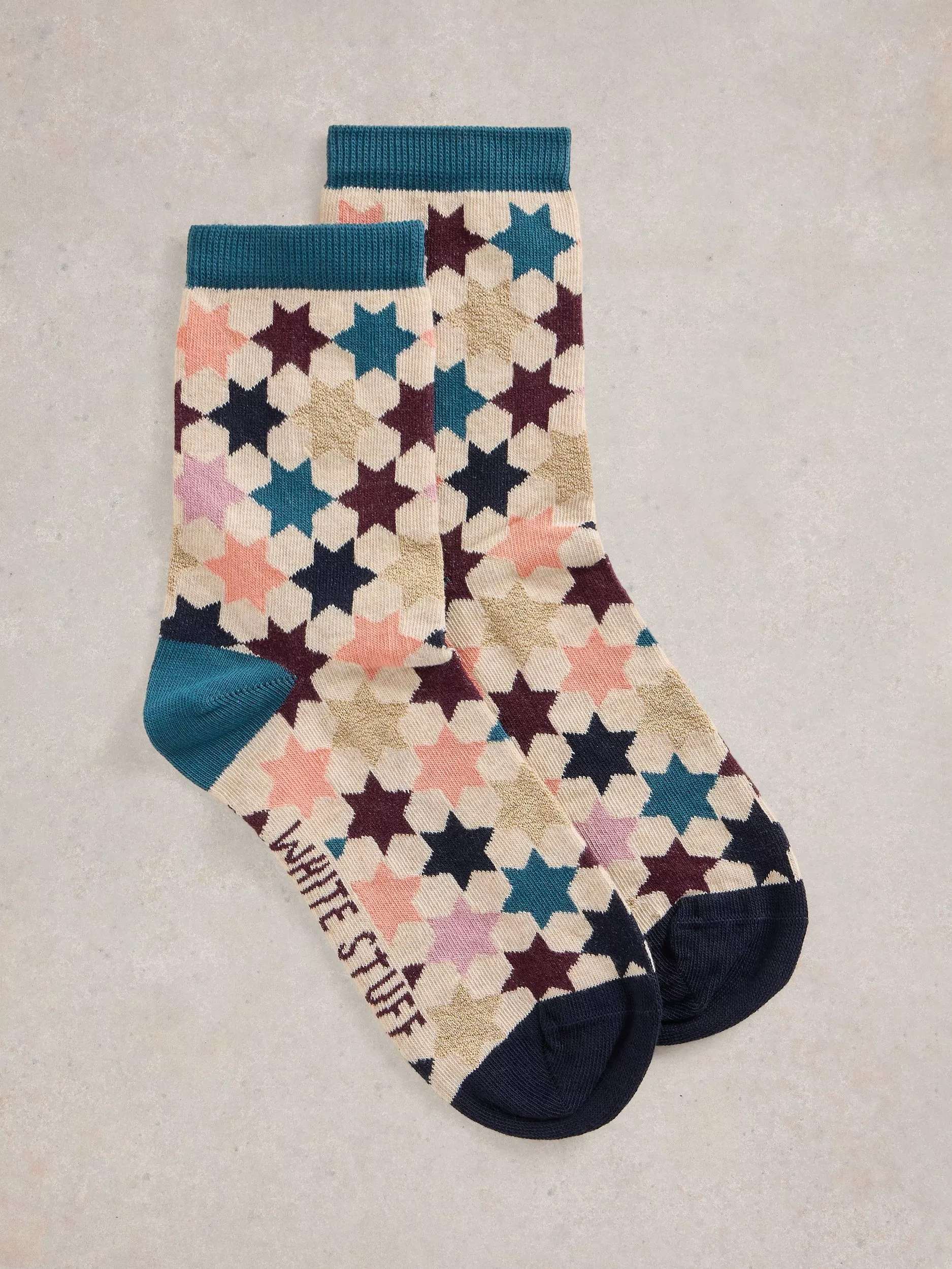 White Stuff Star Ankle Socks, Multi