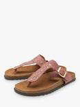 Ravel Denby Suede Studded Toe-Post Sandals, Pink