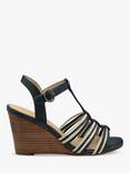 Ravel Lagan Leather Wedge Sandals, Navy