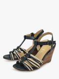 Ravel Lagan Leather Wedge Sandals, Navy