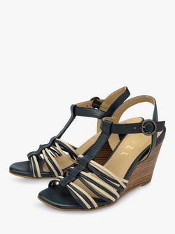 Ravel Lagan Leather Wedge Sandals - view 2, Navy