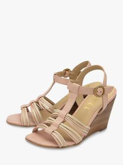 Ravel Lagan Leather Wedge Sandals, Pink - view 2, Pink