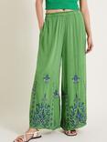 Monsoon Saffron Embroidered Trousers, Green