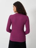 Crew Clothing Heritage Cable Knit Cashmere Blend Jumper, Raspberry Pink