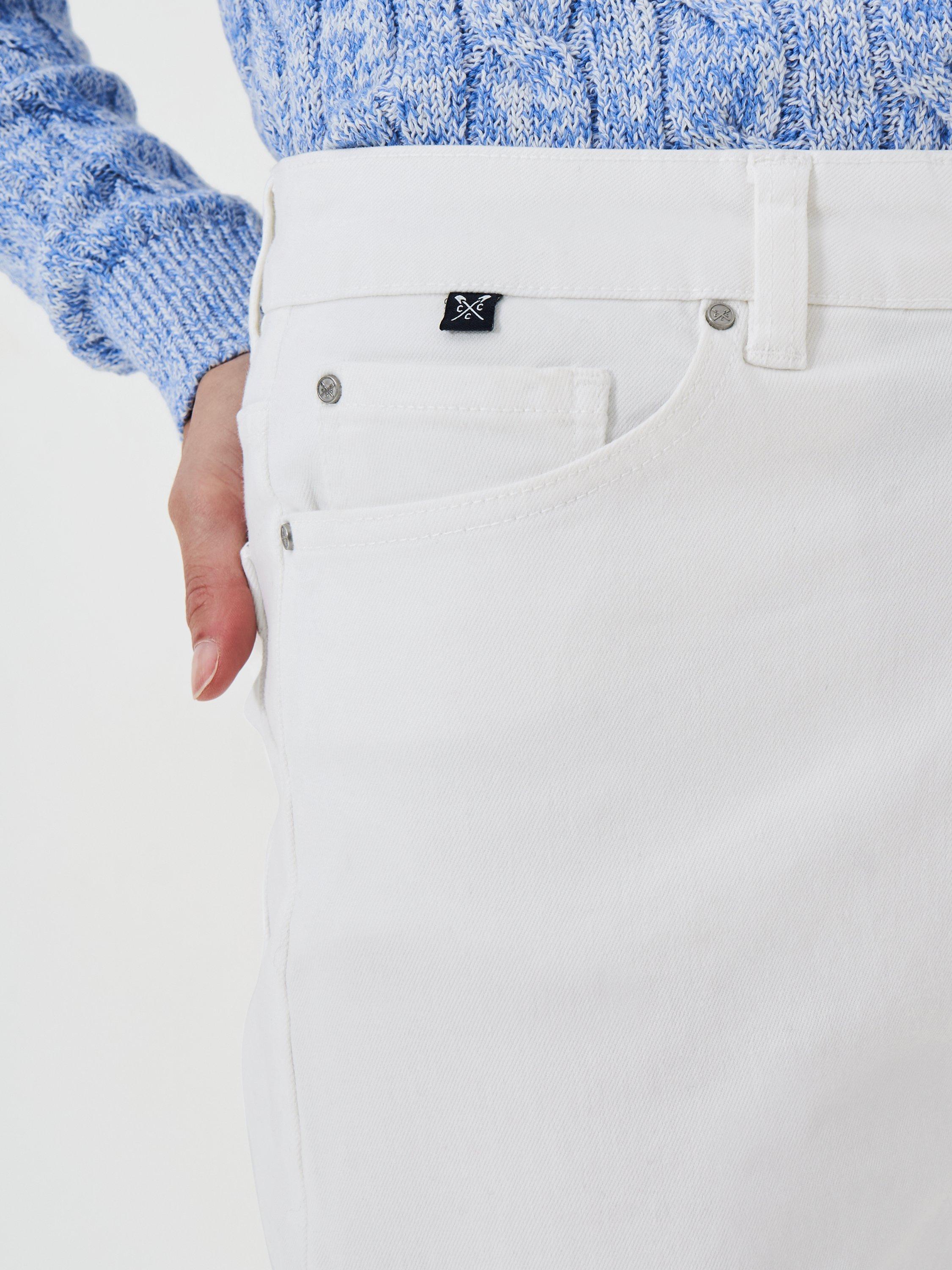 Product image 4 of 5, which shows Crew Clothing Wide Leg Cropped Jeans, White, 8