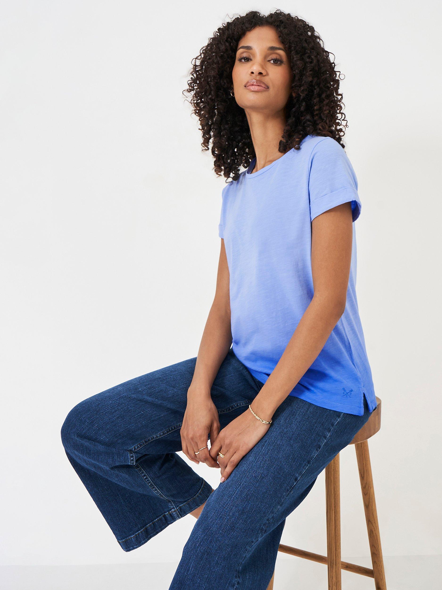 Crew Clothing Ombre T-Shirt, Bright Blue