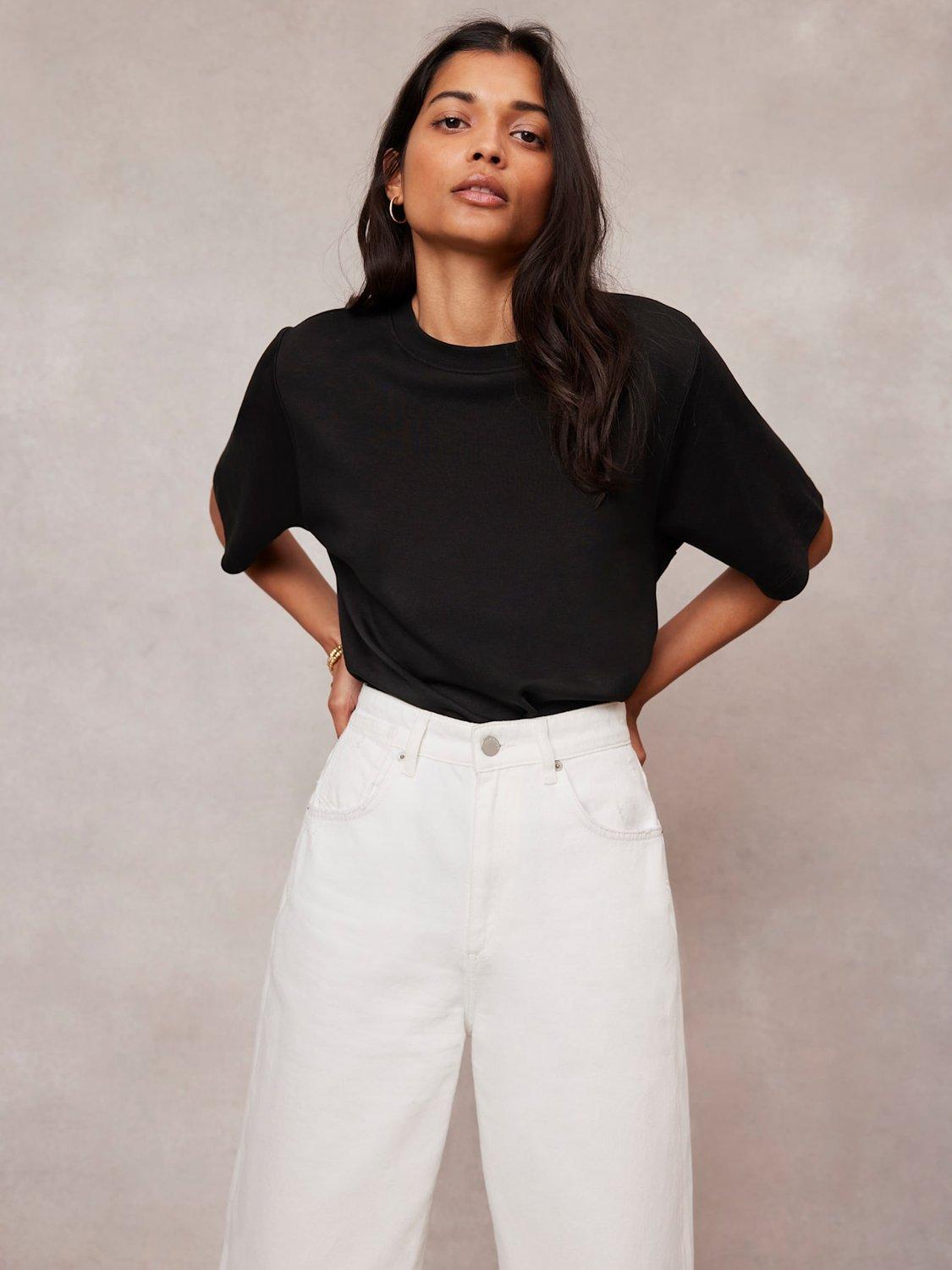 Product image 6 of 8, which shows Mint Velvet Utimate Cotton T-Shirt, Black, L
