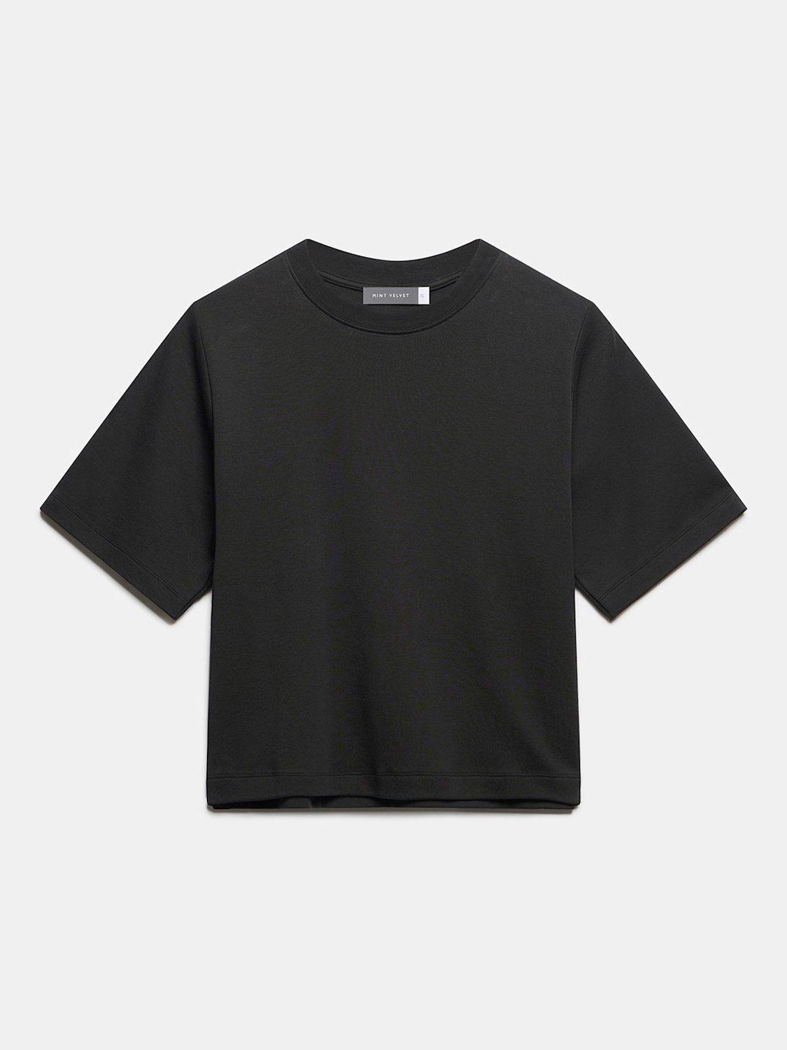 Product image 8 of 8, which shows Mint Velvet Utimate Cotton T-Shirt, Black, L