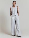 Ghost Rosie Wide Leg Linen Trousers, Grey