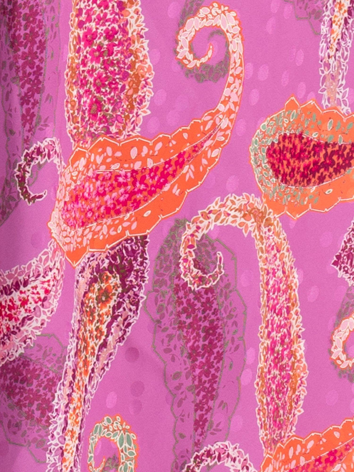 Product image 6 of 6, which shows chesca Paisley Print Midi Dress, Pink/Multi, 12-14