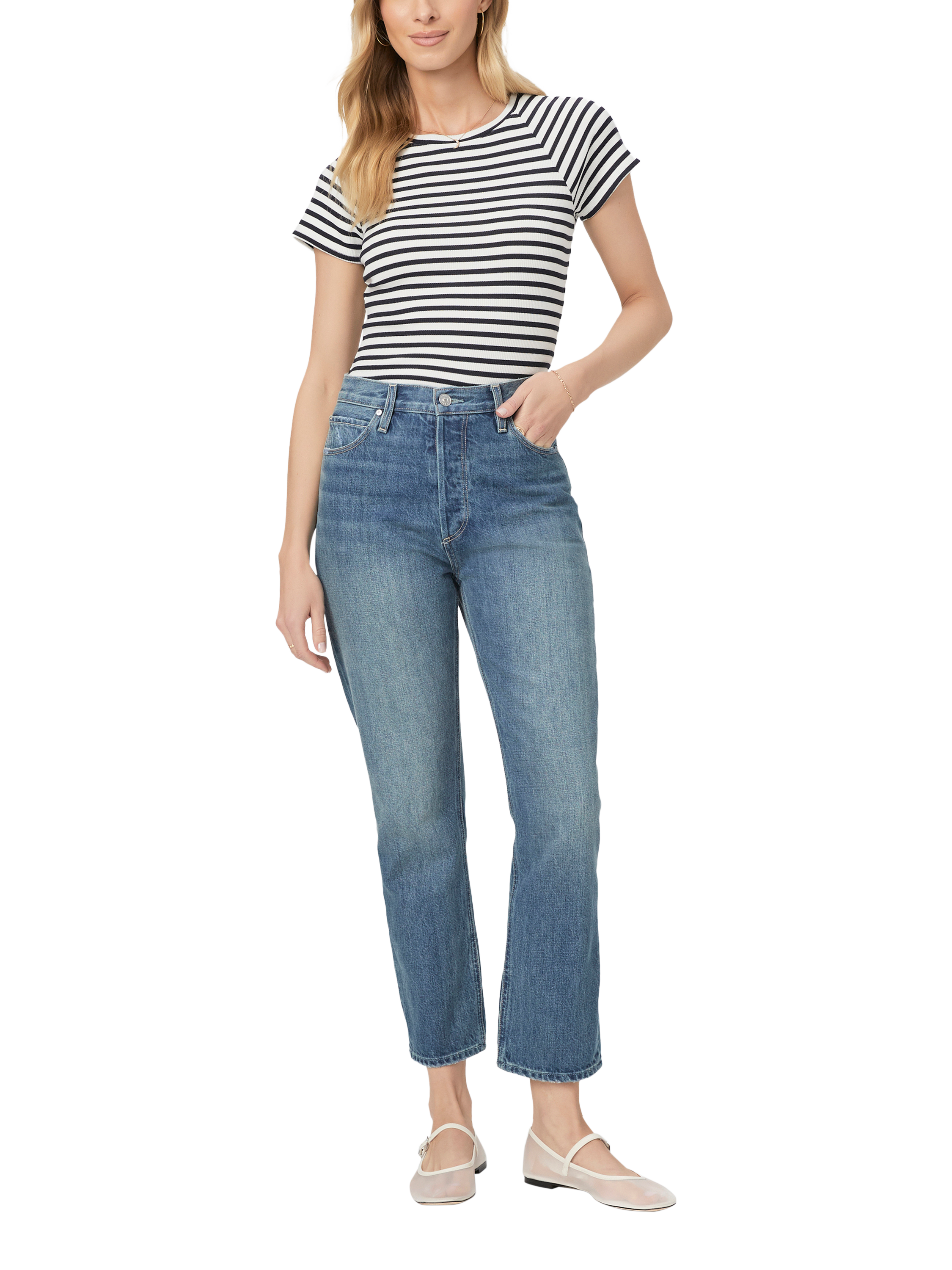 Product image 1 of 4, which shows PAIGE Billy Crop Jeans, The Roxy, 32