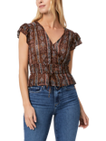 PAIGE Floral Silk Blend Crop Top, Landslide/Multi