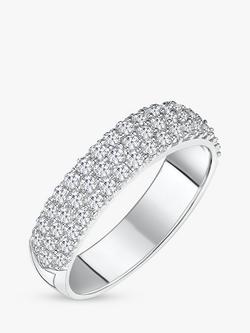 Jools by Jenny Brown Pave Cubic Zirconia Half Eternity Ring, Silver, Silver