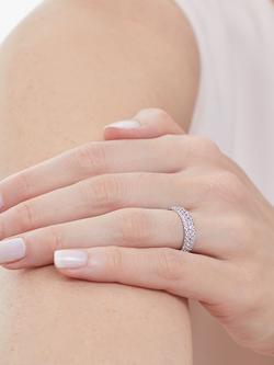 Jools by Jenny Brown Pave Cubic Zirconia Half Eternity Ring, Silver - view 2, Silver