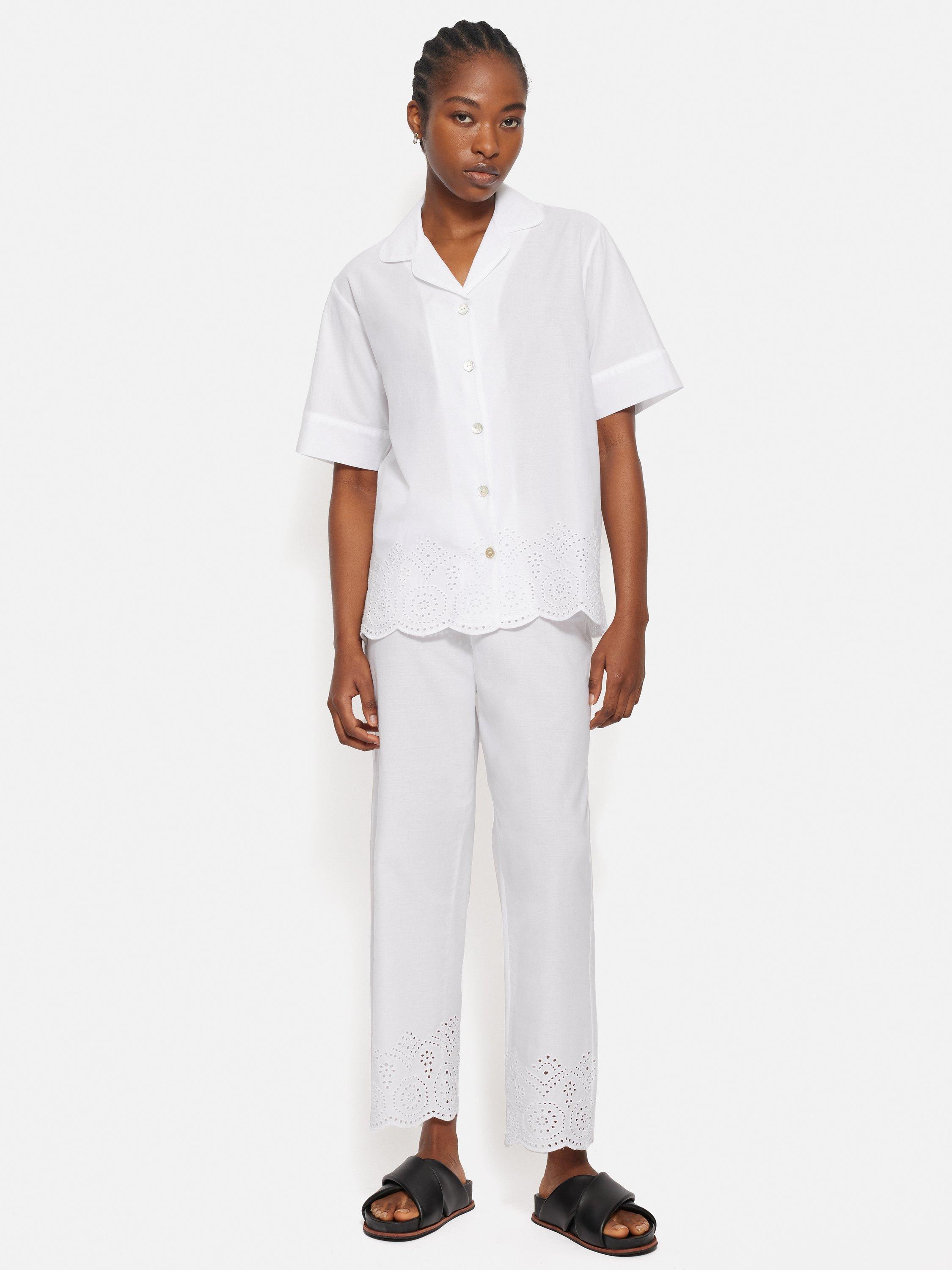 Product image 4 of 7, which shows Jigsaw Broderie Anglaise Top, White, XS