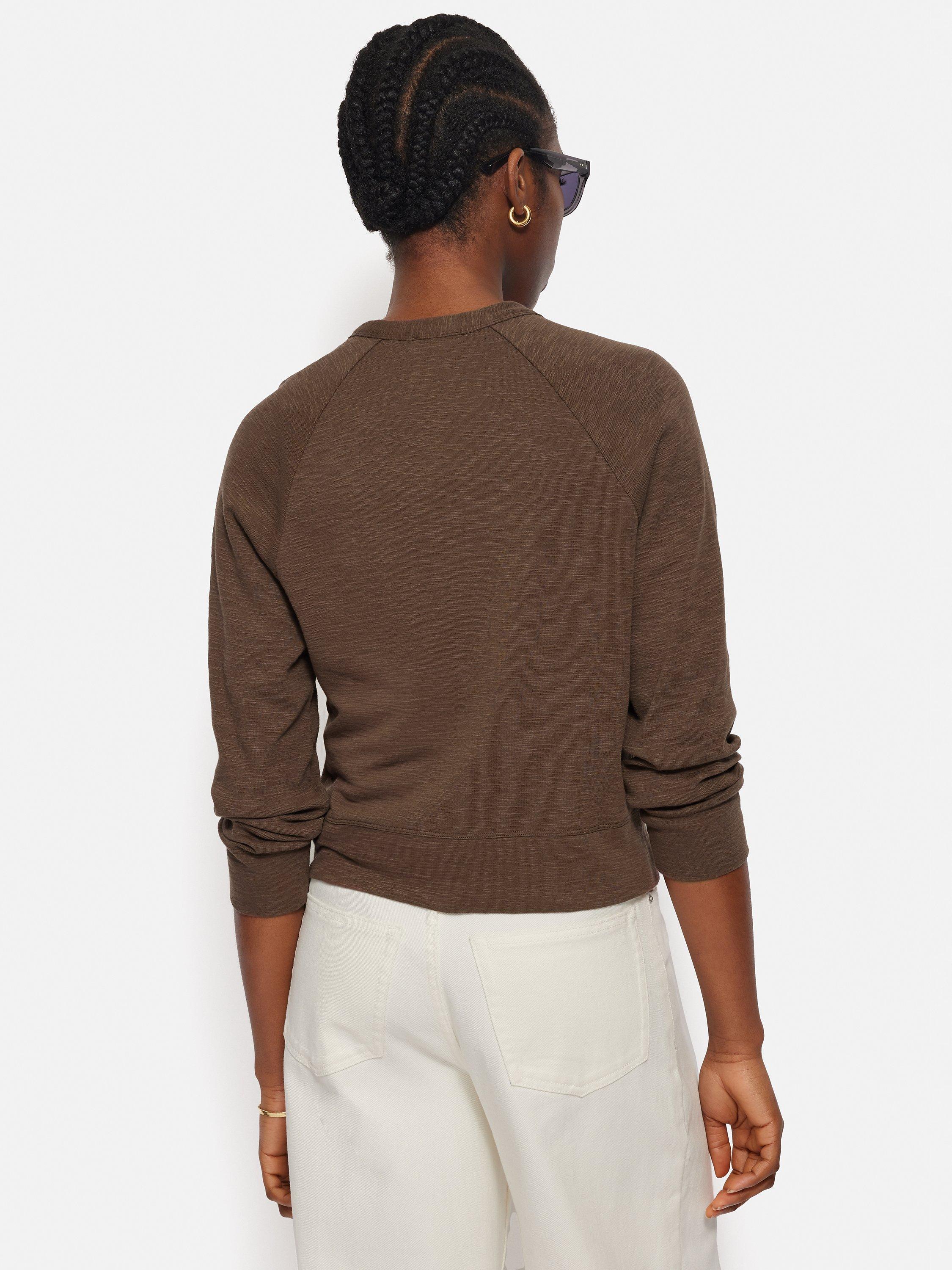 Jigsaw Cotton Luxe Cardigan Brown