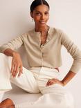 Boden Eva Cashmere Crew Cardigan, Chinchilla