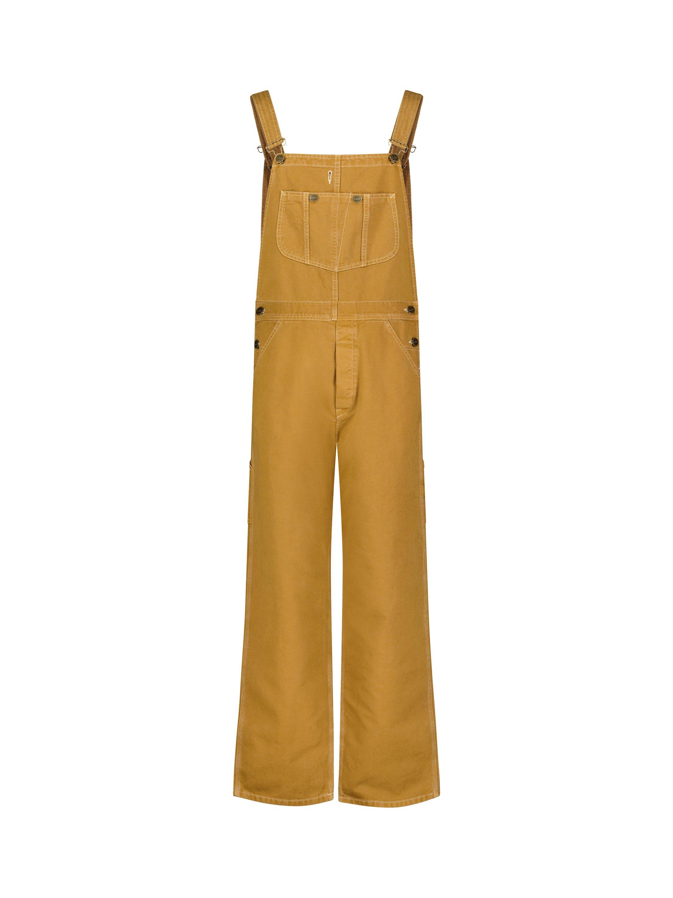 Product image 6 of 6, which shows Lee Bib Cotton Dungarees, Glazed Ginger, S