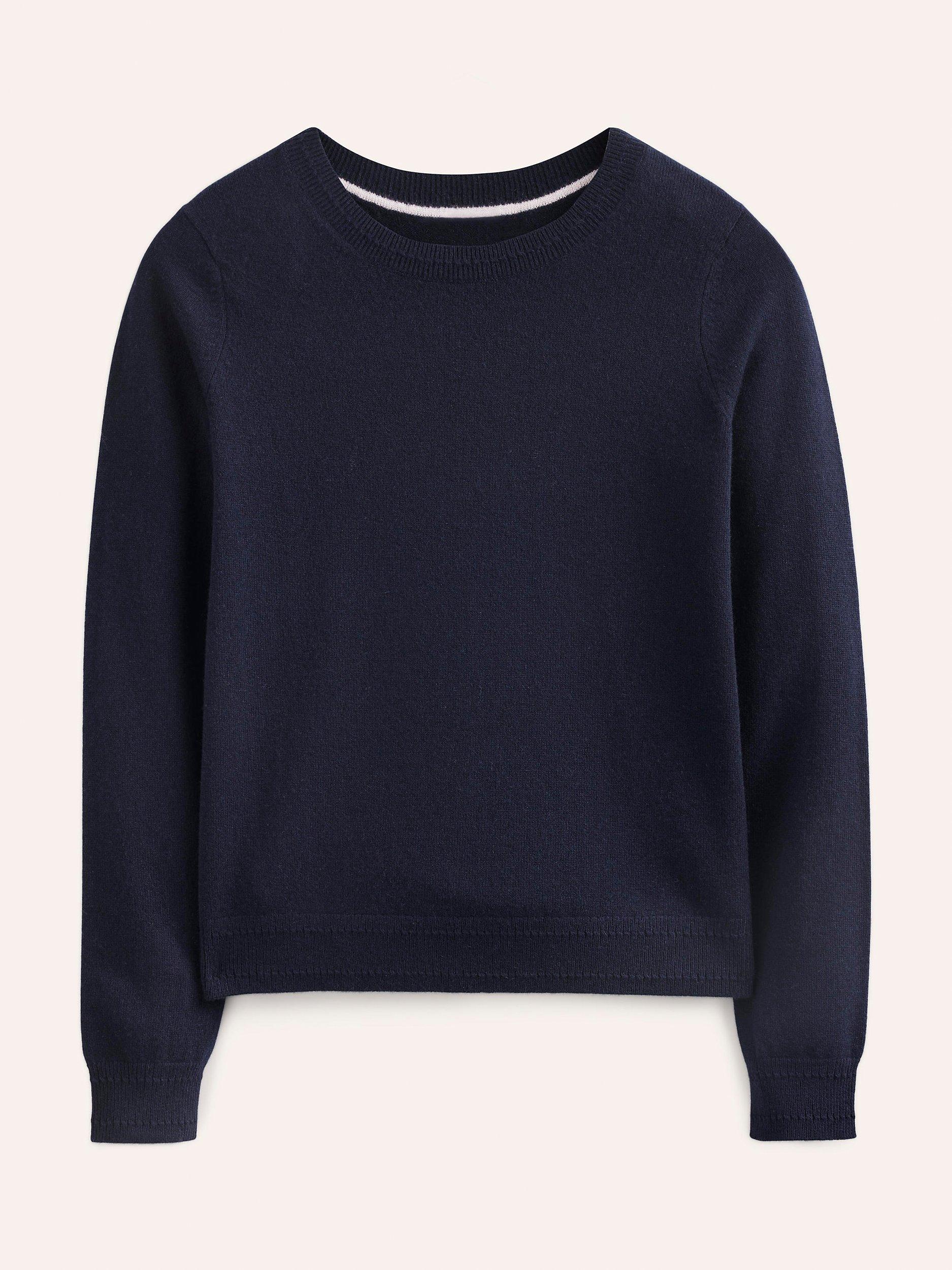 Product image 6 of 6, which shows Boden Eva Cashmere Crew Neck Jumper, Navy, XS