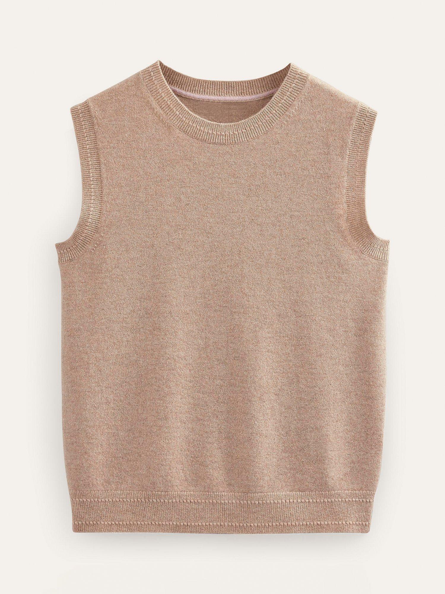 Product image 5 of 6, which shows Boden Eva Cashmere Tank Top, Chinchilla Melange, XS