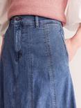 Boden Panelled Denim Midi Skirt, Mid Vintage