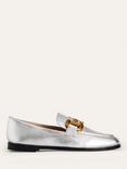 Boden Iris Snaffle Trim Leather Loafers, Silver